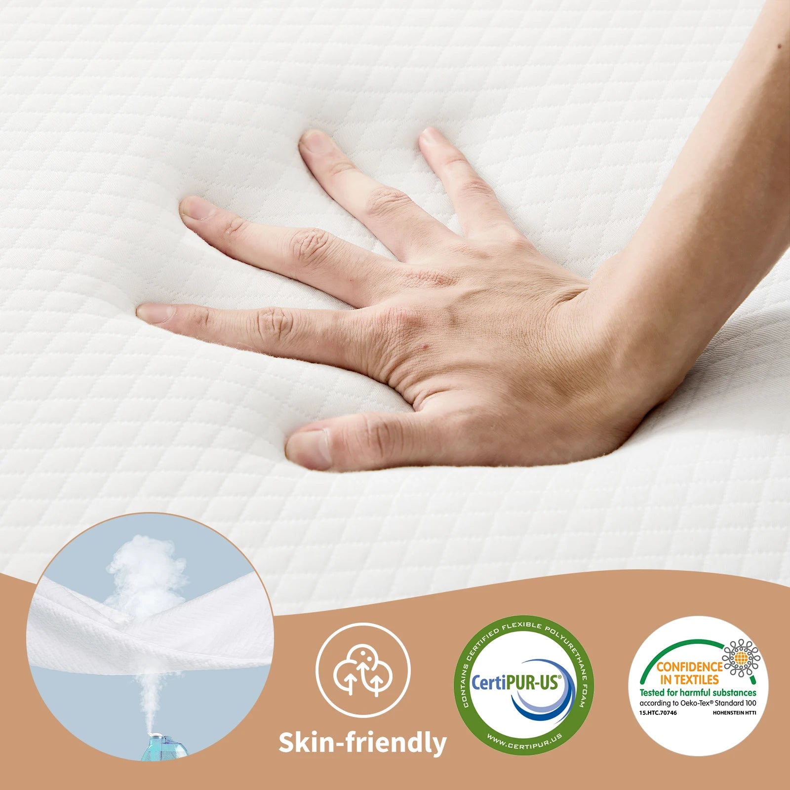 Three Fold Portable Floor Bed - Certified By CertiPUR-US - Suitable For Travel, Camping, and Yoga