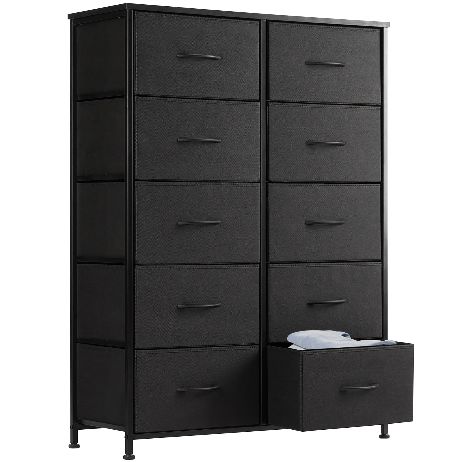 Bedside Table For Bedroom With 10 Fabric Drawers