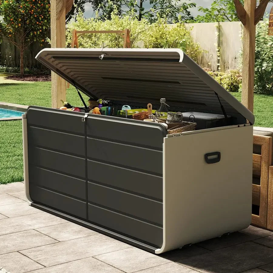 200 Gallon Waterproof Lockable Resin Deck Storage Box - UV Resistant