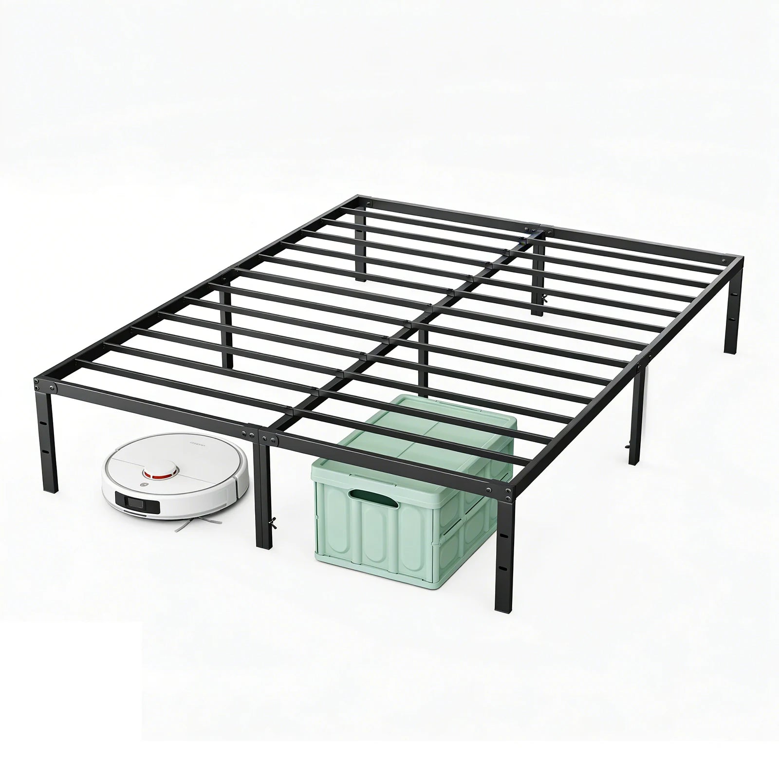 Twin, Full, Queen or King Size Metal Platform Bed Frame with Storage Space