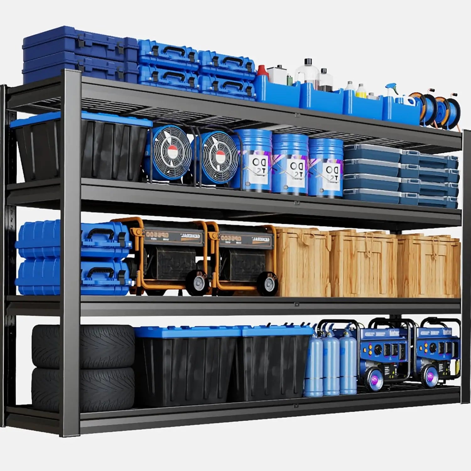 67" 4 Tier Heavy Duty Adjustable Metal Storage Shelving Unit for Warehouse, Basement, Garage & Shop