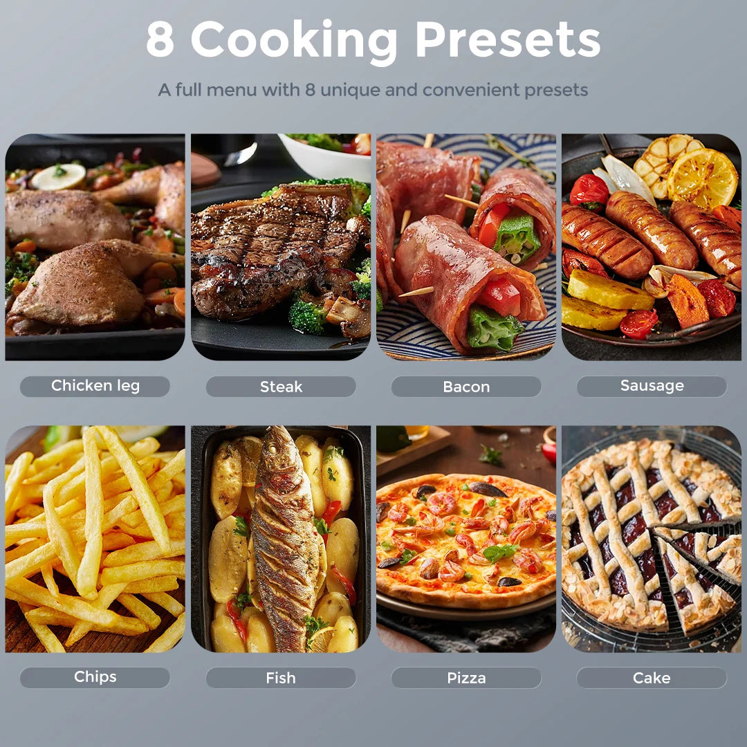 8-in-1 6 Qt, Premium Ceramic Air Fryer with Precise Heating - Roast, Bake, Broil