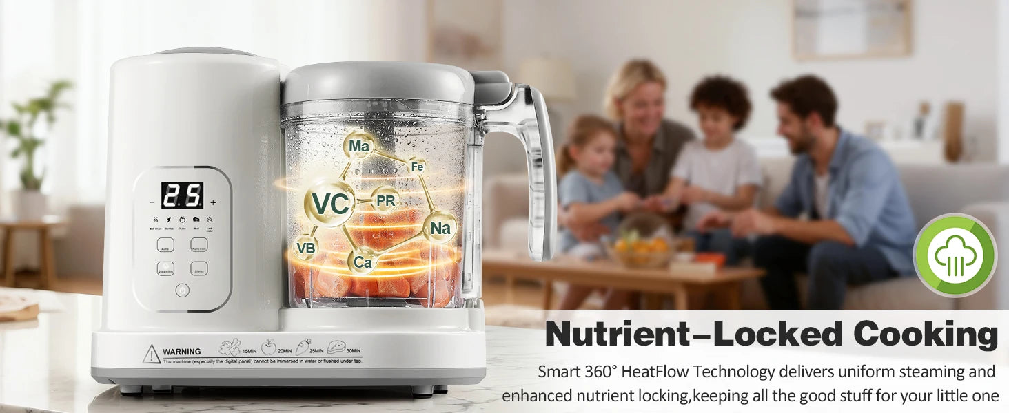 4 in 1 Baby Food Maker - Auto Steam, Blend, Puree & Self-Clean - BPA-Free