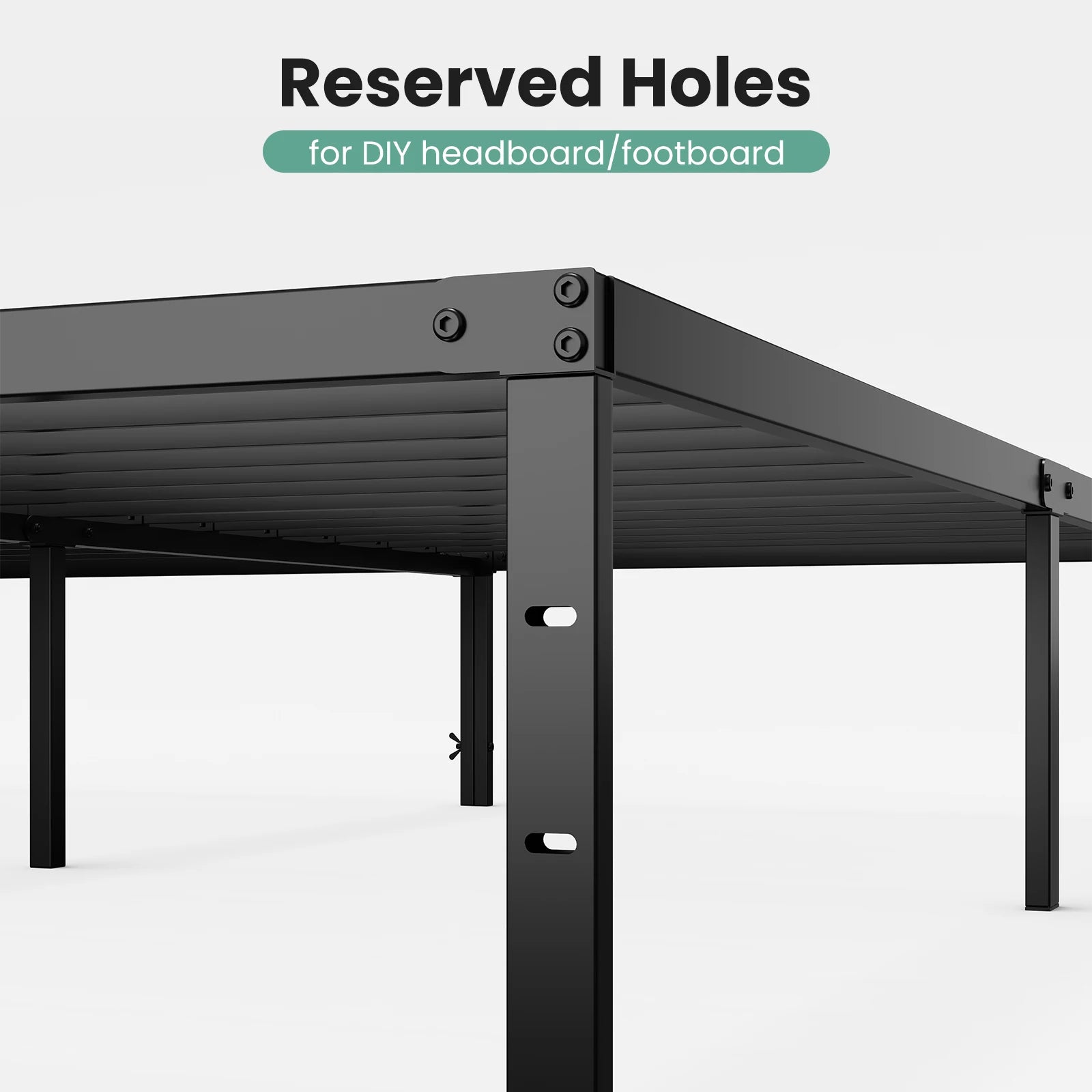 Twin, Full, Queen or King Size Metal Platform Bed Frame with Storage Space