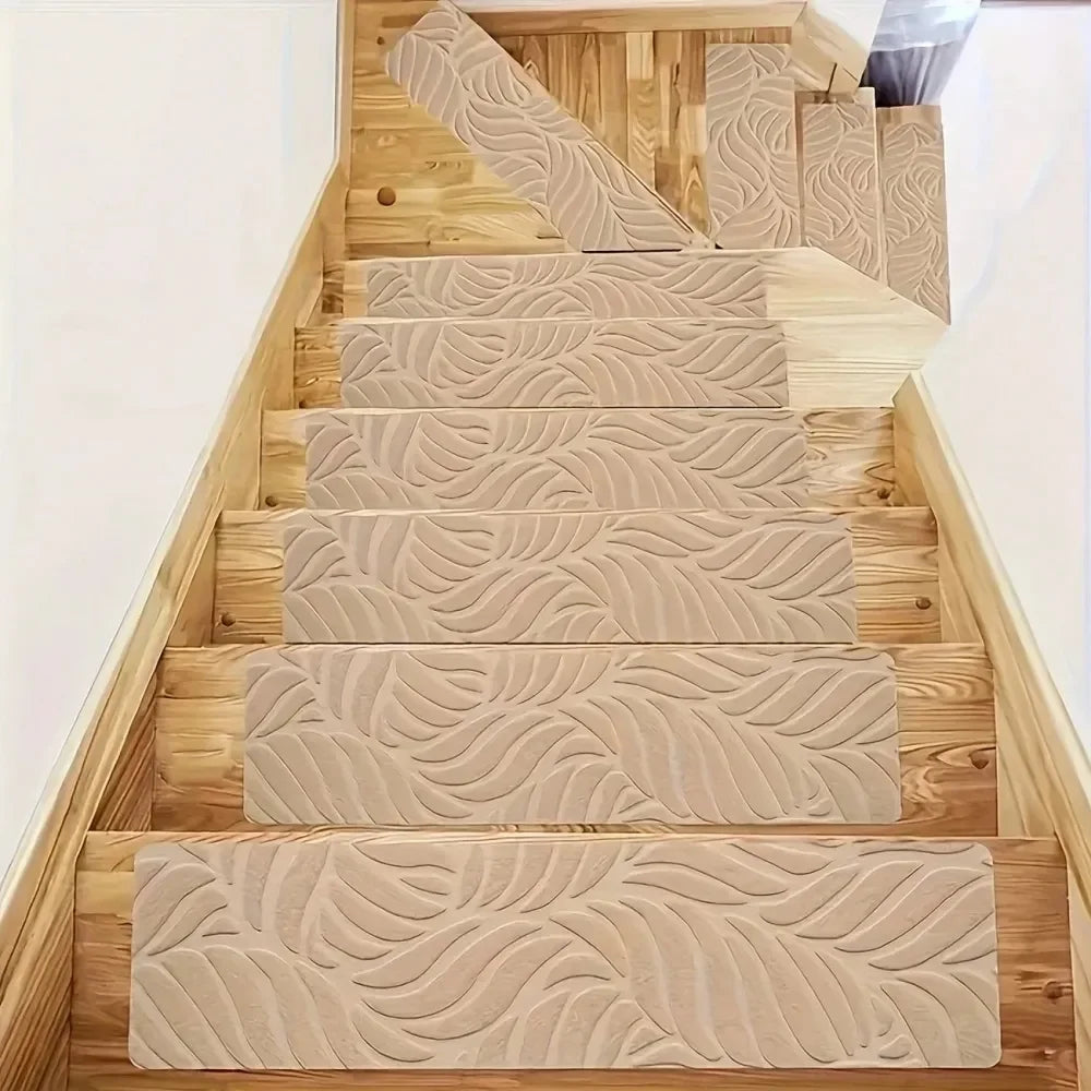 15 Pack Non-Slip Carpet Stair Runners/Treads For Indoor Wooden Step With Adhesive Peel And Stick