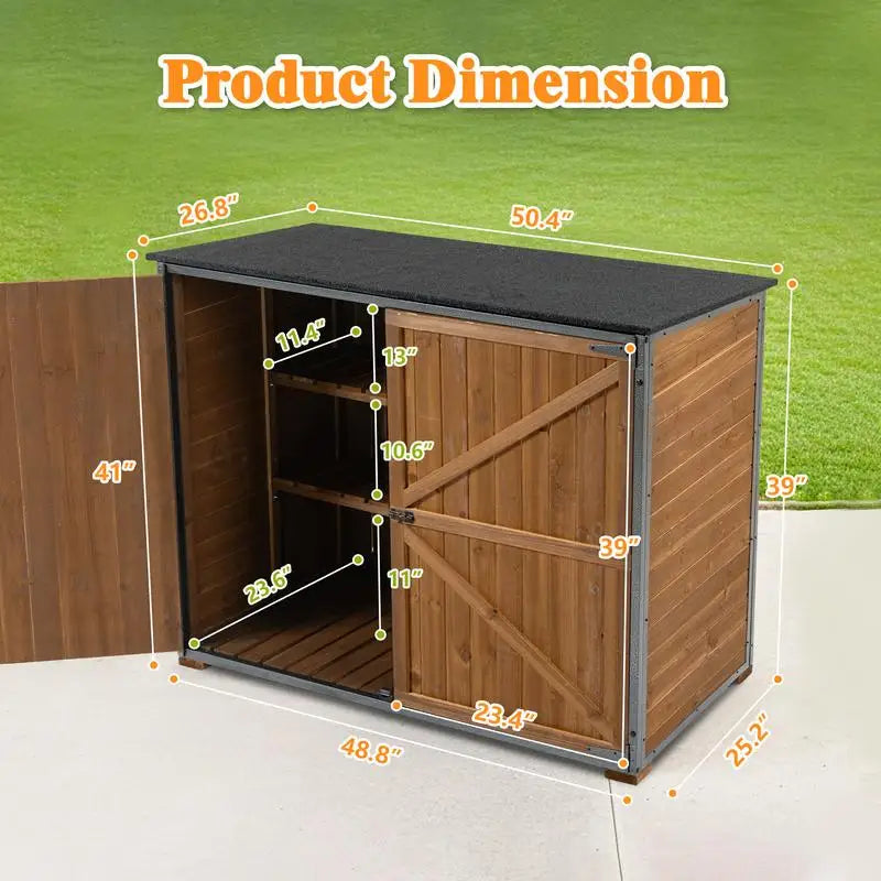 Premium Outdoor Storage Cabinet with Metal Frame