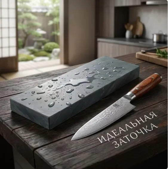 Professional Natural Whetstone Sharpening Stone - Ultra Fine Finishing Stone for Kitchen Knife