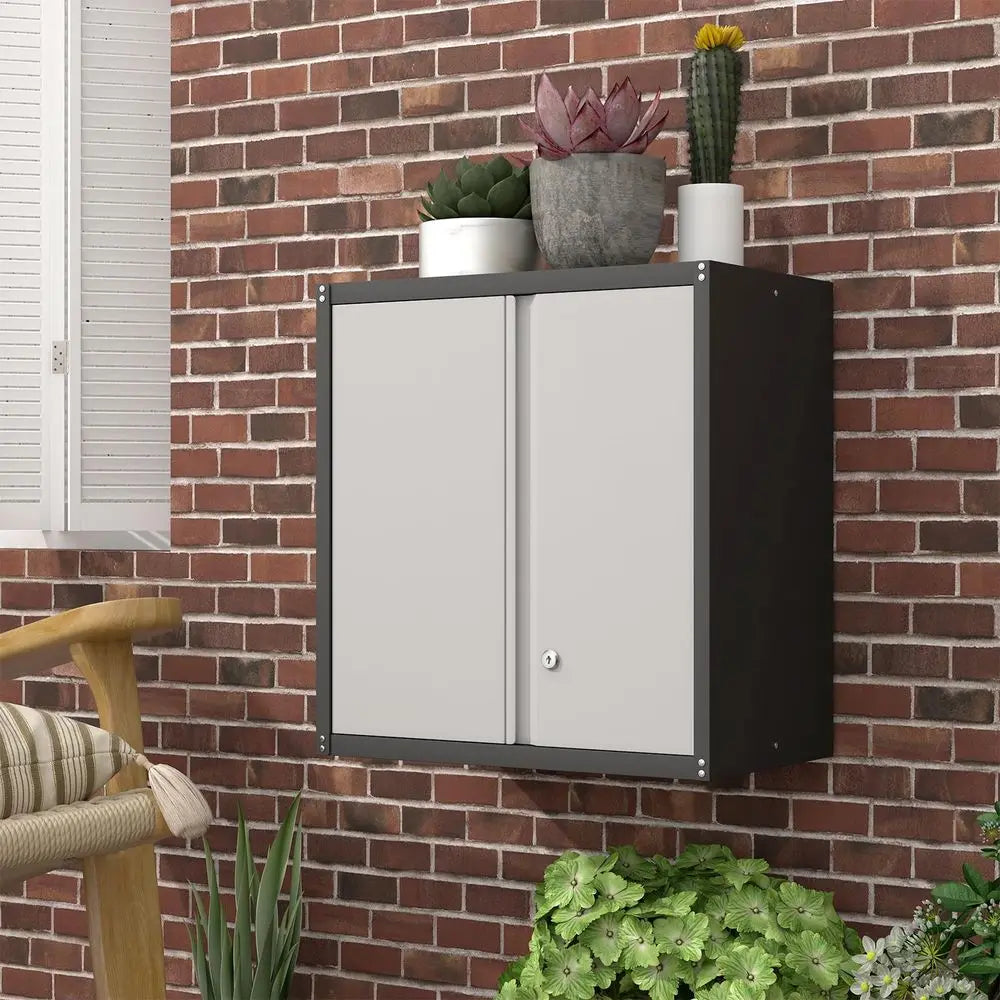 Locking Wall Cabinet with Shelves for Garage & Basement