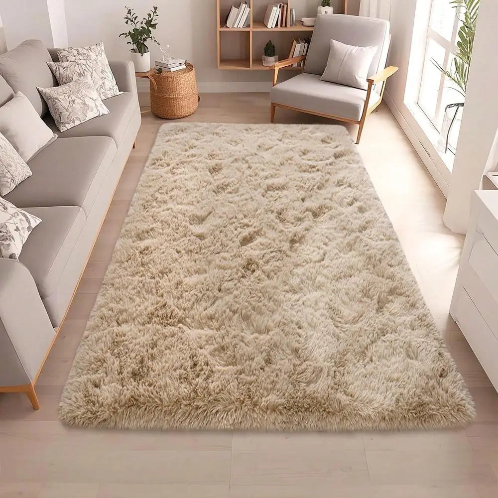 26" x 53" Oval Non-Slip Washable Fluffy Shaggy Area Rug