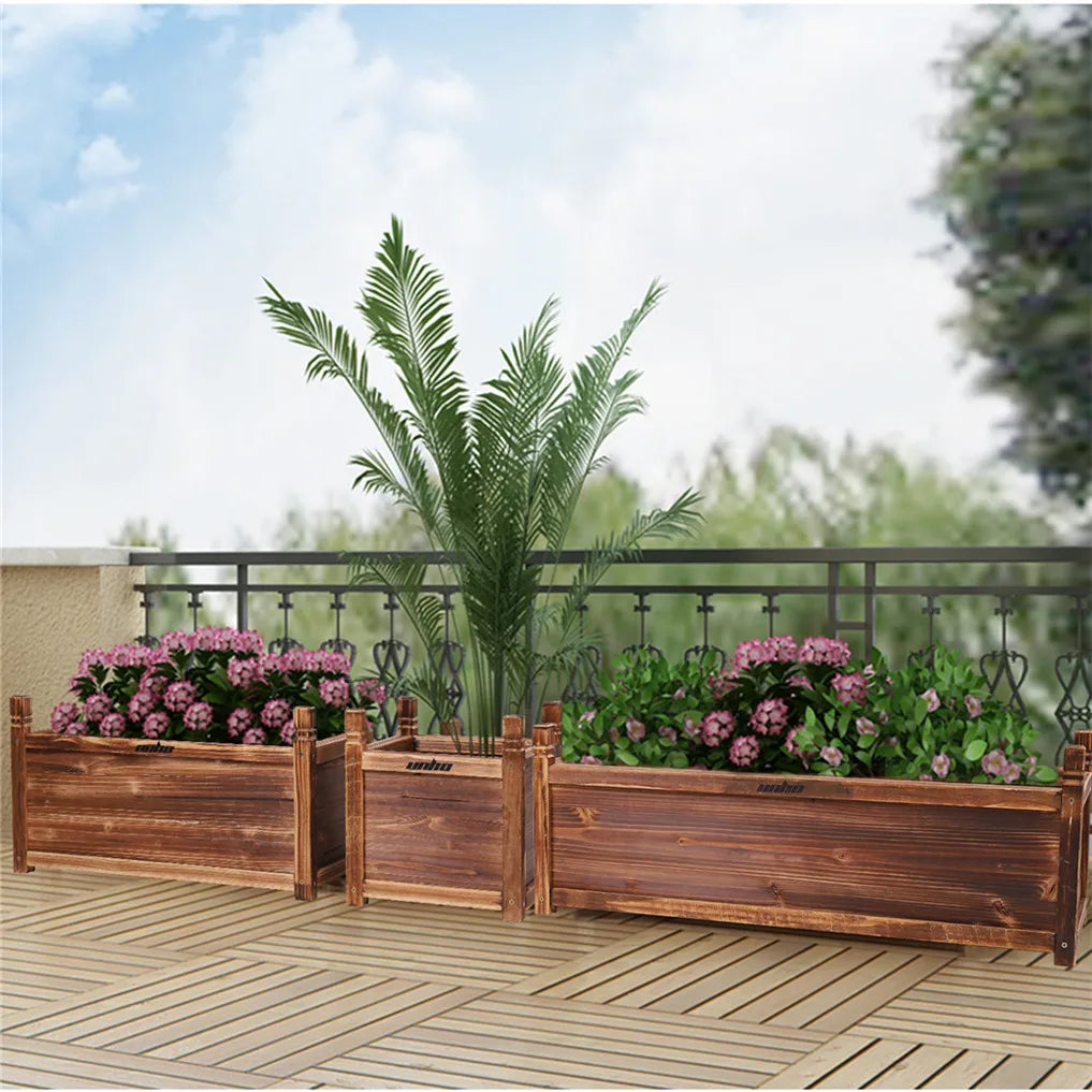 Raised Wooden Indoor/Outdoor Flower/Vegetable/Herb Container