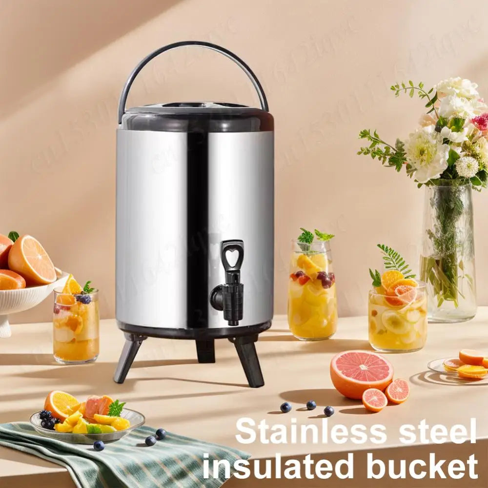 6 or 8 quart Stainless Steel Insulated Beverage Dispenser with Faucet