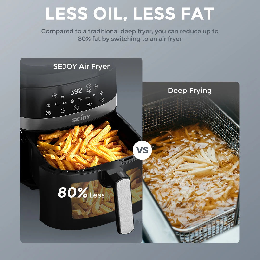 8-in-1 6 Qt, Premium Ceramic Air Fryer with Precise Heating - Roast, Bake, Broil