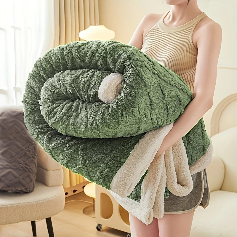 Weighted Soft Faux Rabbit Fur Blanket