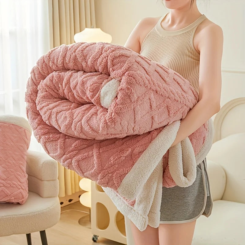 Weighted Soft Faux Rabbit Fur Blanket