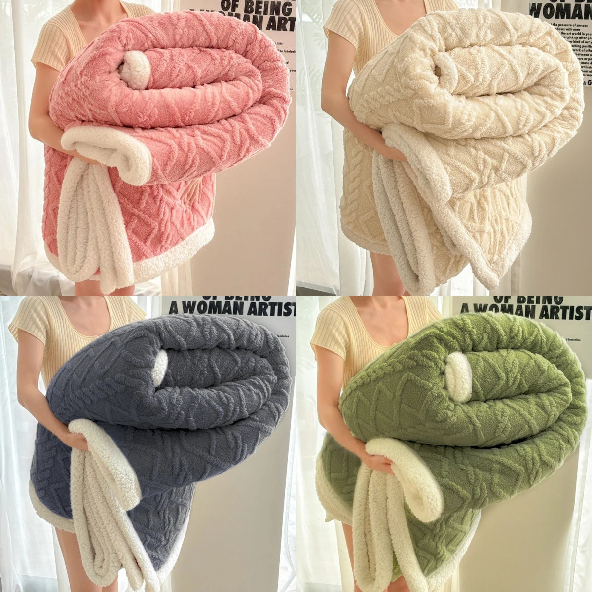 Weighted Soft Faux Rabbit Fur Blanket