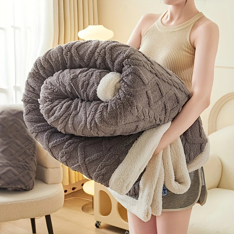 Weighted Soft Faux Rabbit Fur Blanket