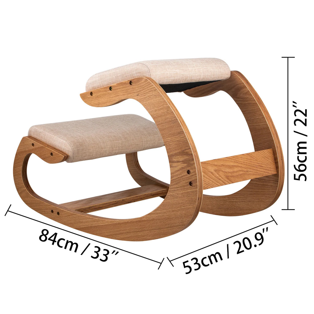 Ergonomic Rocking Wooden Kneeling & Computer Chair
