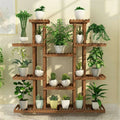 46" Multi-Tier Wooden 16-Plant Rack Stand