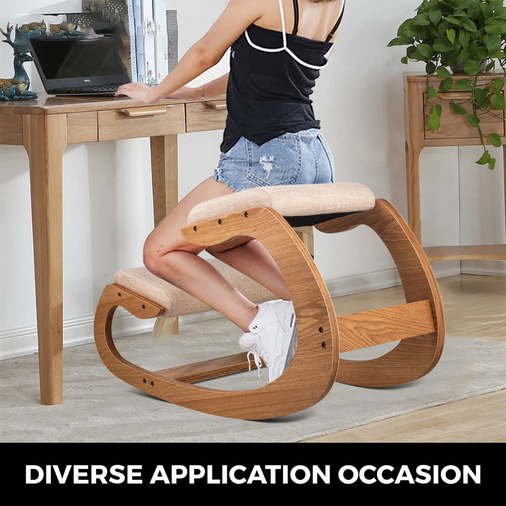 Ergonomic Rocking Wooden Kneeling & Computer Chair