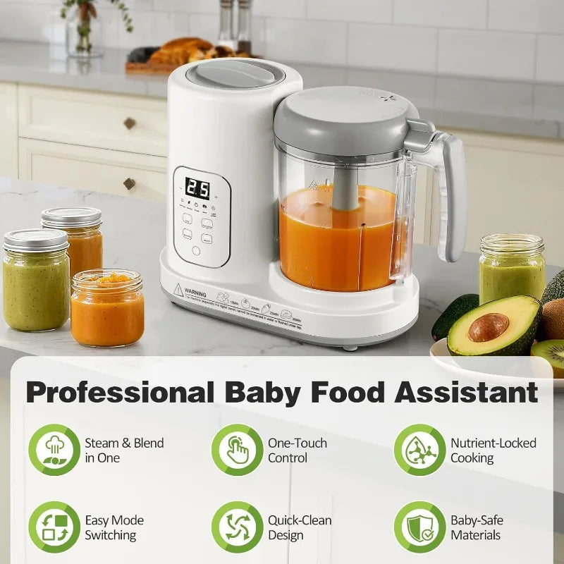 4 in 1 Baby Food Maker - Auto Steam, Blend, Puree &amp; Self-Clean - BPA-Free