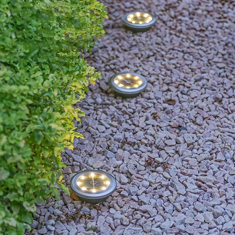 8 Outdoor LED Solar Disk Lights