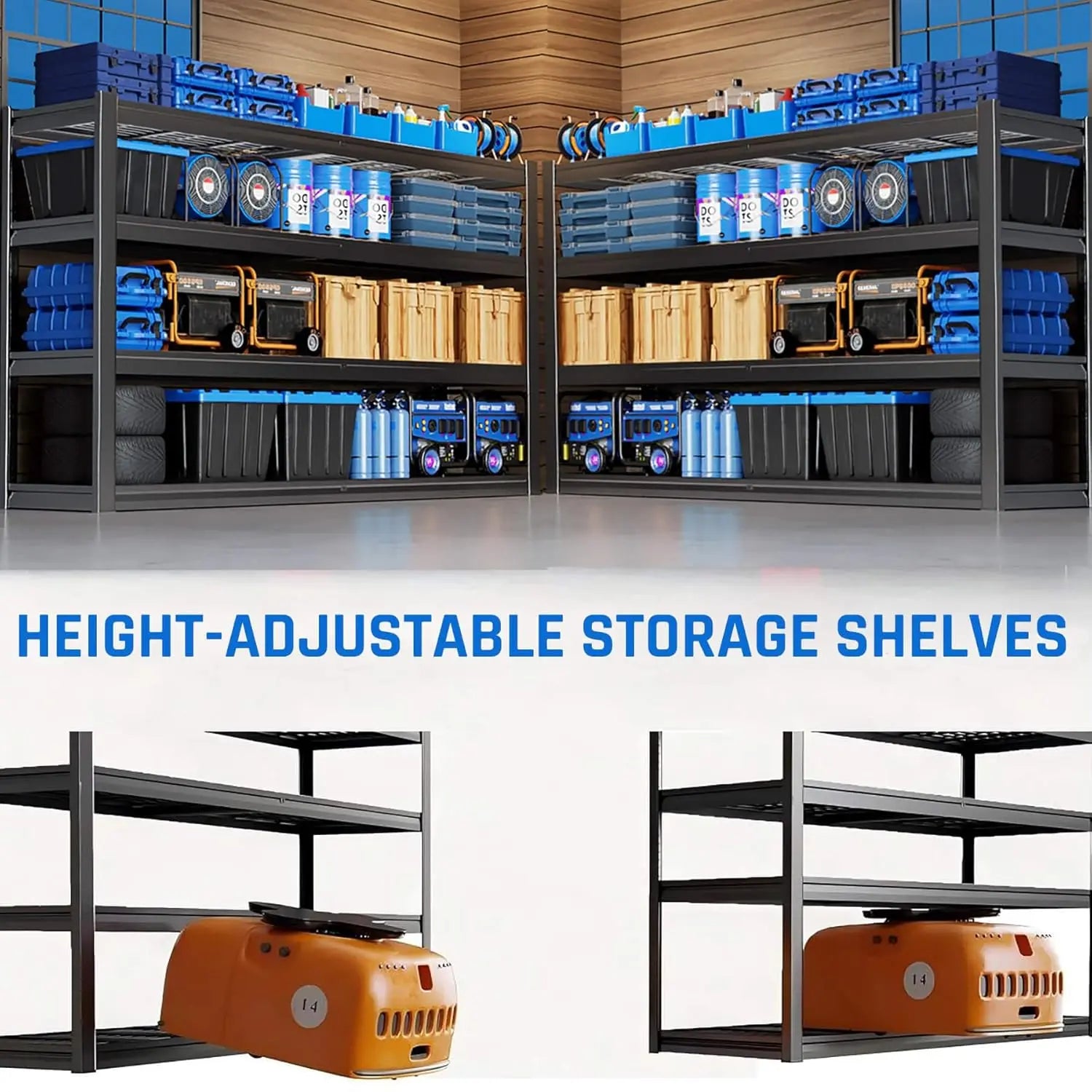 67" 4 Tier Heavy Duty Adjustable Metal Storage Shelving Unit for Warehouse, Basement, Garage  &amp; Shop