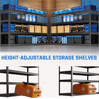 67" 4 Tier Heavy Duty Adjustable Metal Storage Shelving Unit for Warehouse, Basement, Garage  &amp; Shop