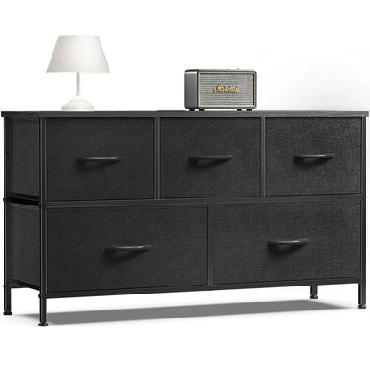 Multi-Purpose Dresser or Buffet with 5 Fabric Drawers