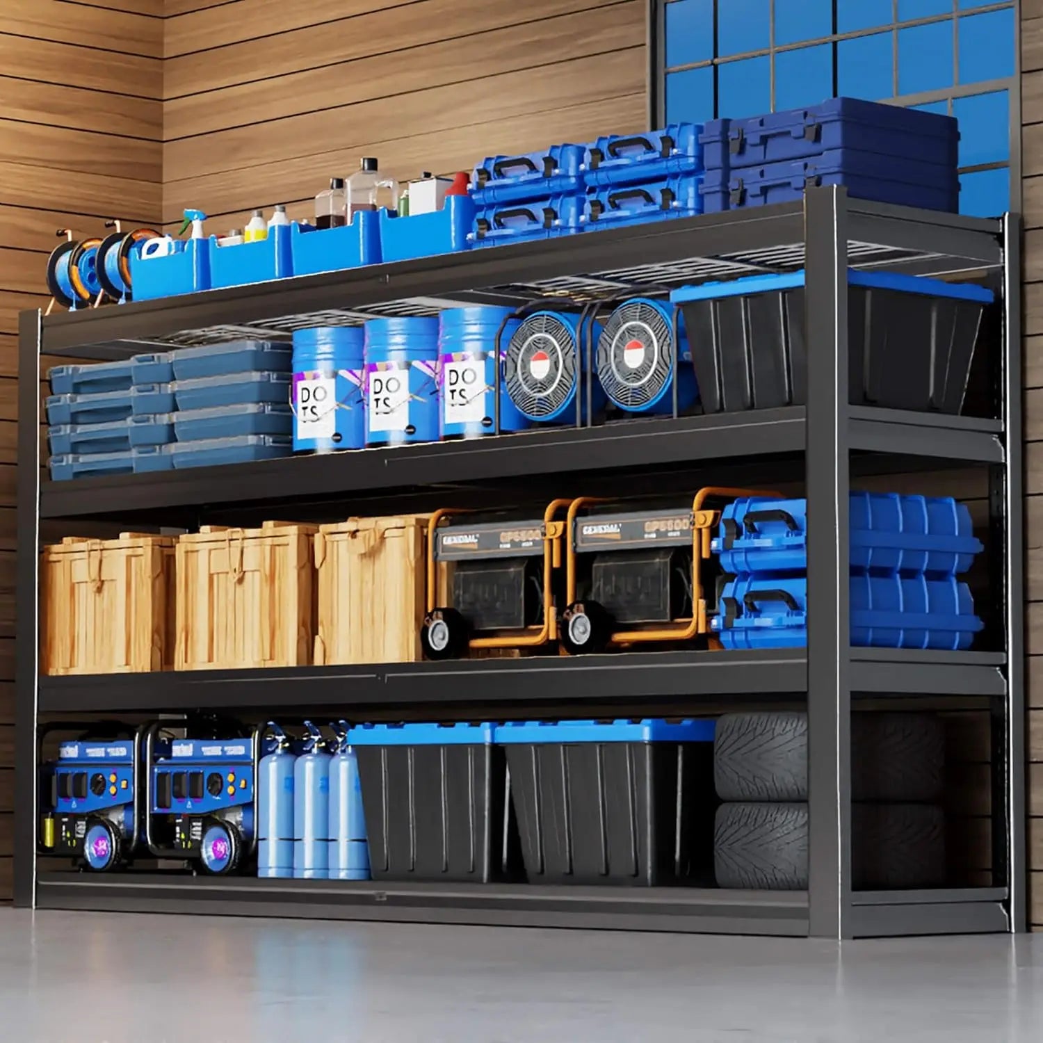 67" 4 Tier Heavy Duty Adjustable Metal Storage Shelving Unit for Warehouse, Basement, Garage  &amp; Shop