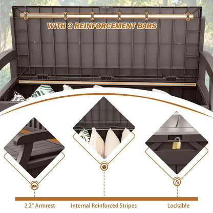 80 Gallon Storage Bench &amp; Deck Box with Lockable Top