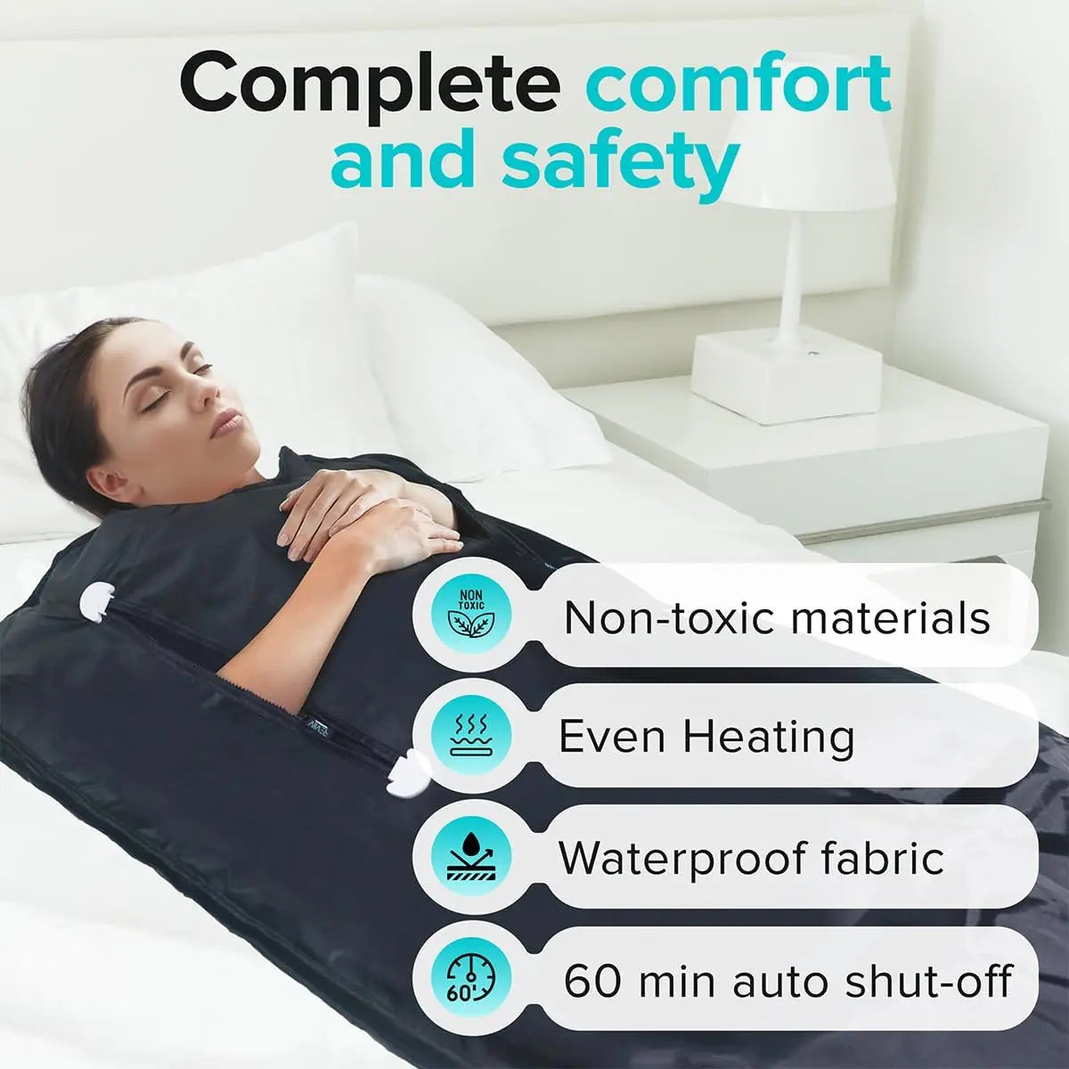 Portable Infrared Sauna Blanket with Zipper Arm Holes for Detox & Relaxation