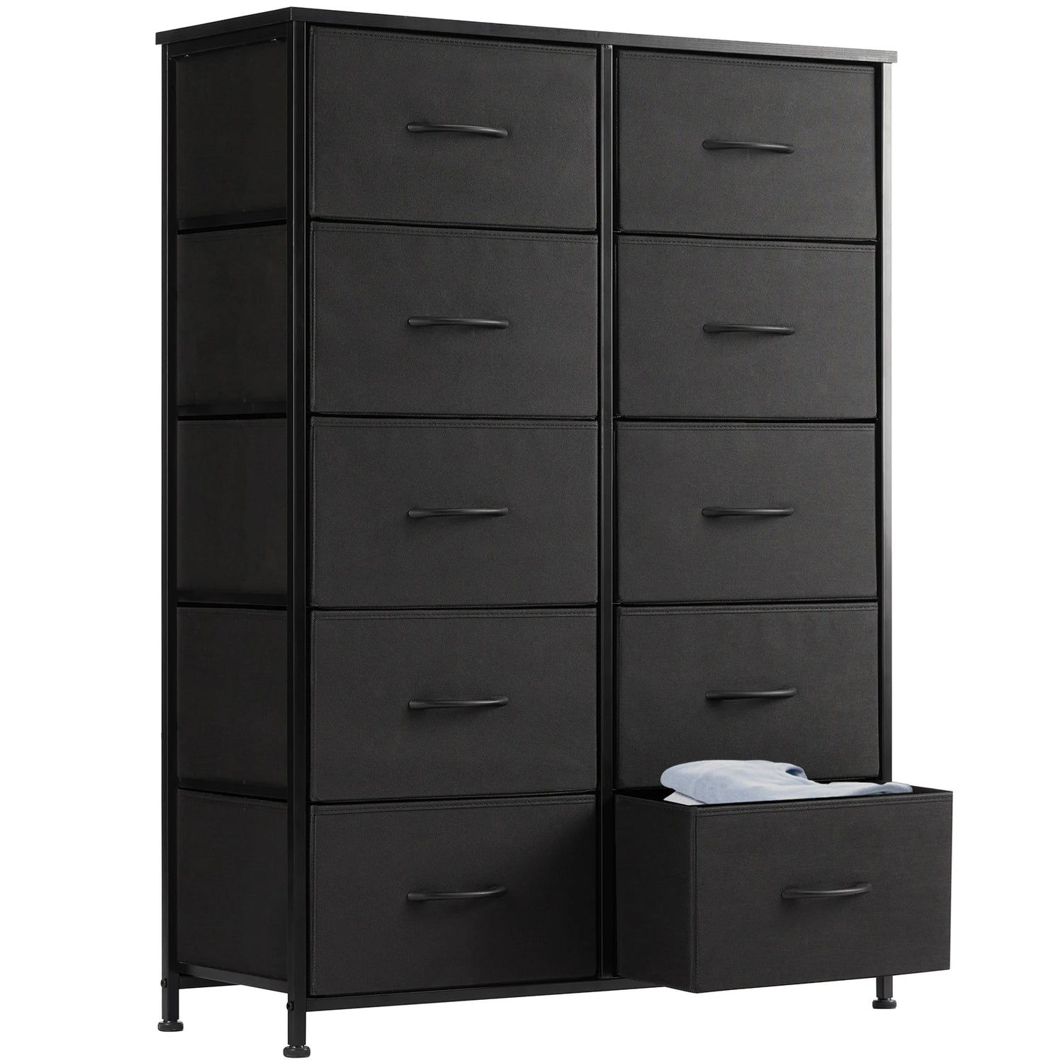 Bedside Table For Bedroom With 10 Fabric Drawers