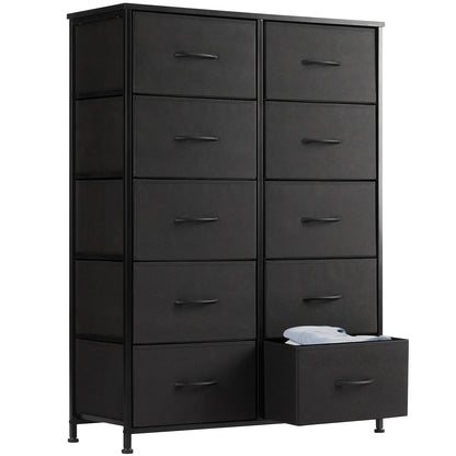 Bedside Table For Bedroom With 10 Fabric Drawers