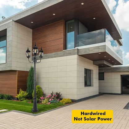 Hardwired Triple-Head Vintage LED Street Light