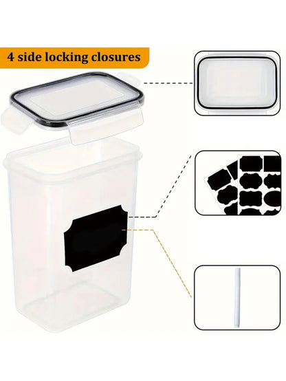 24-pcs Airtight Flour Sugar Coffee Spice Grain Containers with Labels