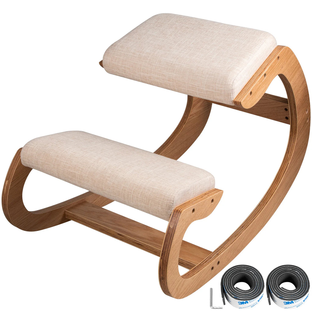 Ergonomic Rocking Wooden Kneeling & Computer Chair