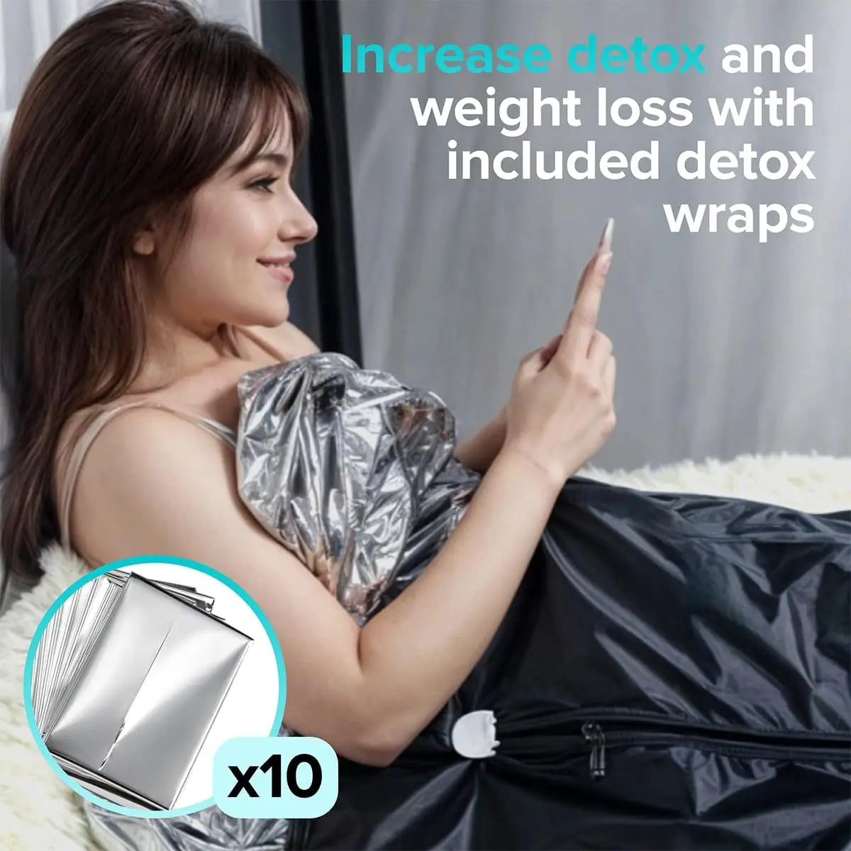 Portable Infrared Sauna Blanket with Zipper Arm Holes for Detox & Relaxation