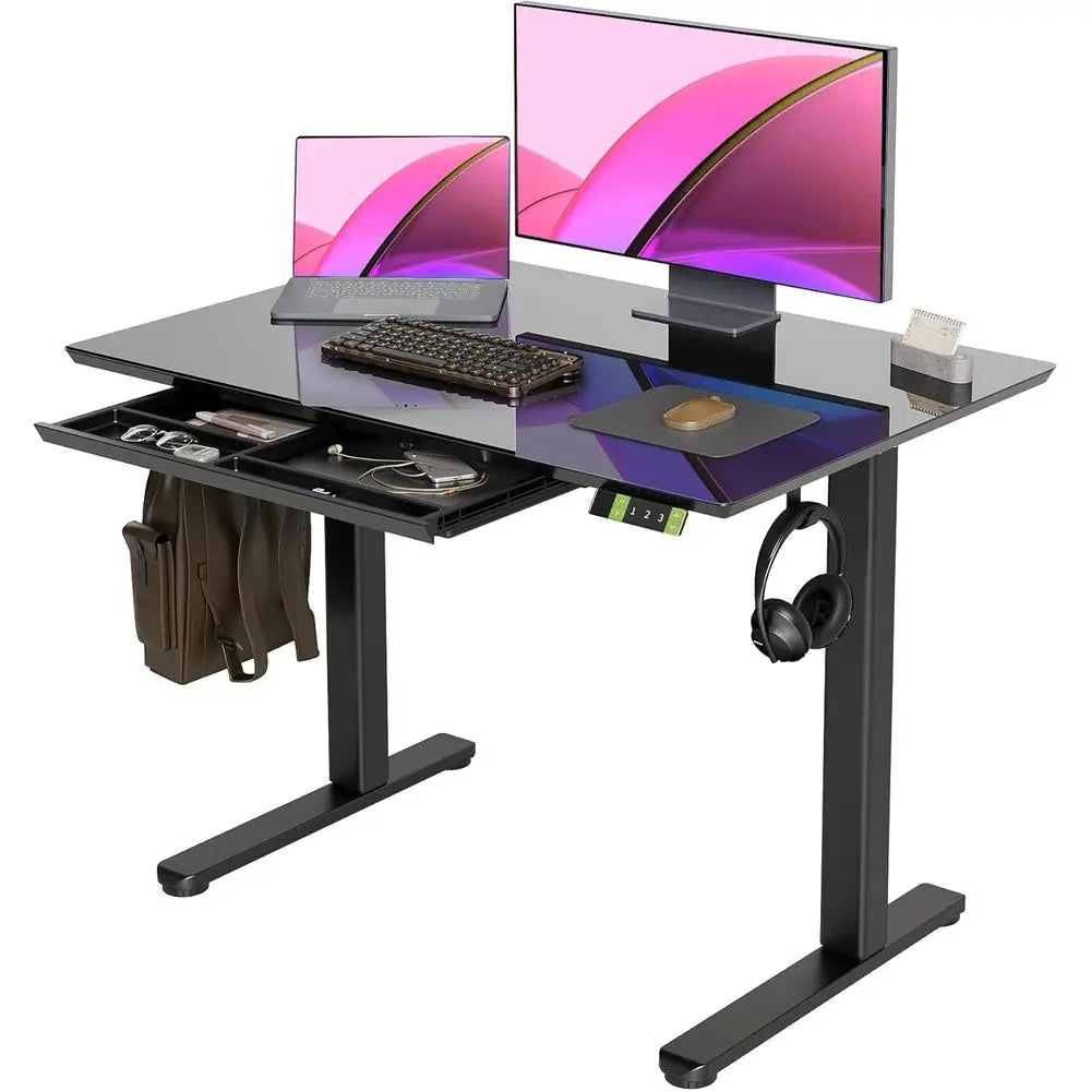 40" x 24" Black Adjustable Standing Desk