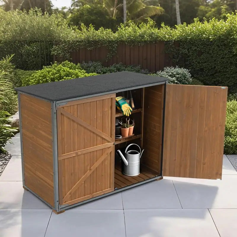 Premium Outdoor Storage Cabinet with Metal Frame