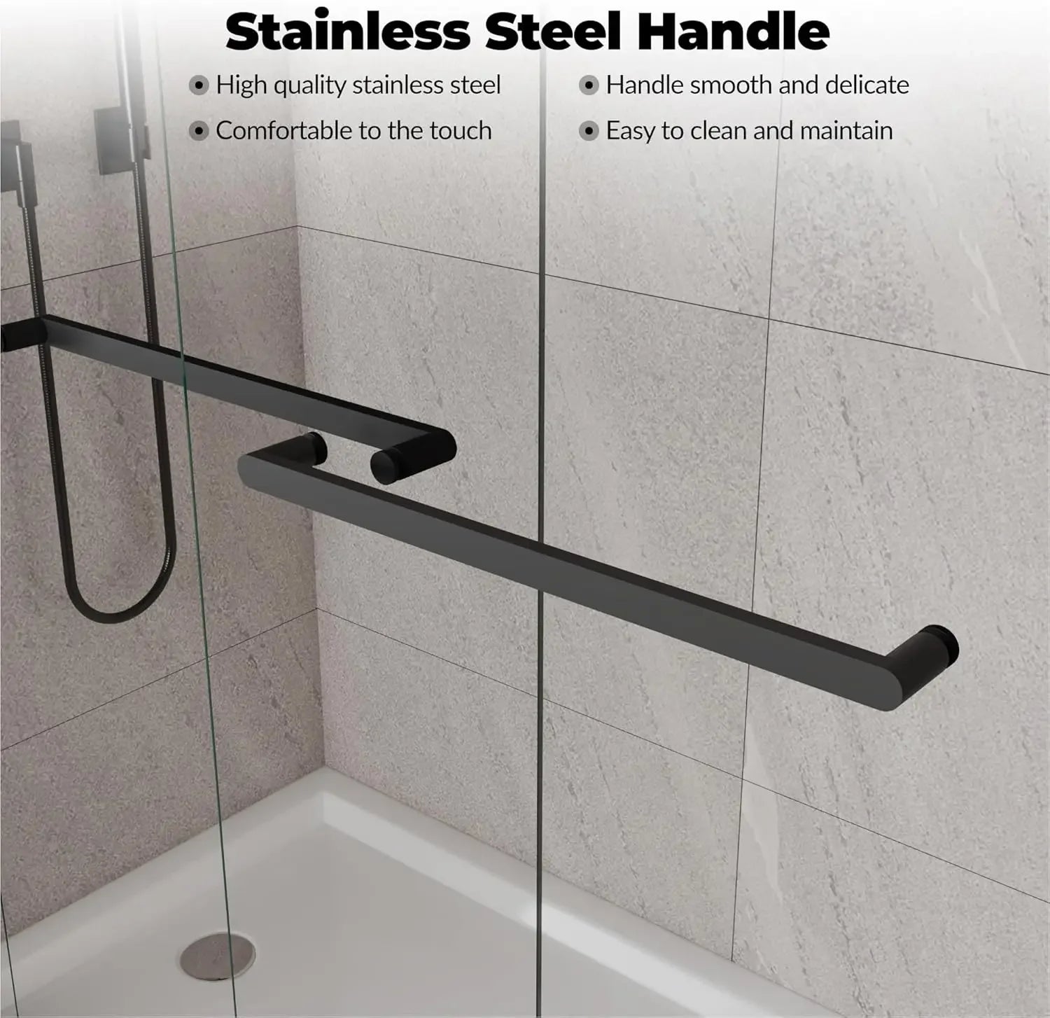 Sliding Aluminum Shower Door - 44"-48" Adjustable Width x 72" Height