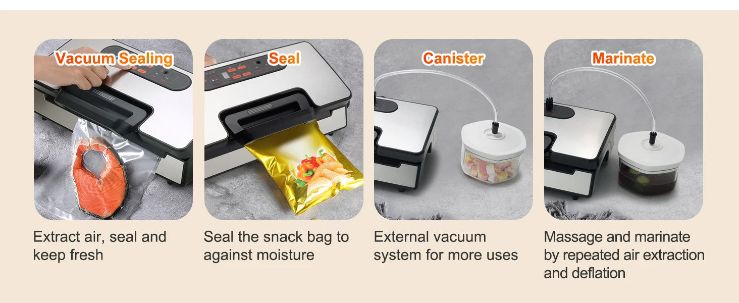 Vacuum Food Sealer Machine with 10 Vacuum Bags