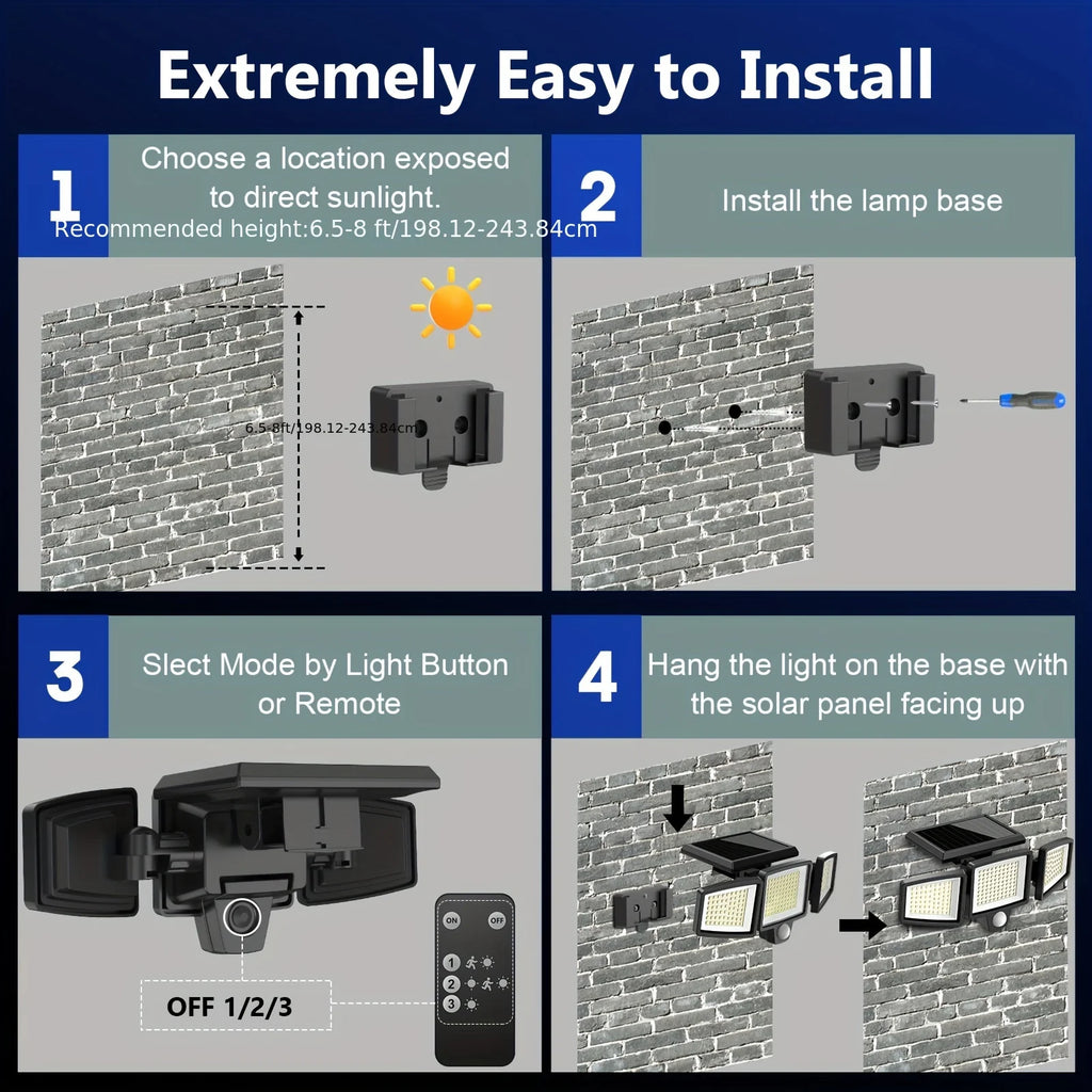 3-Pack Outdoor Motion Sensor Solar Lights