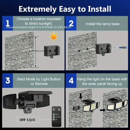 3-Pack Outdoor Motion Sensor Solar Lights