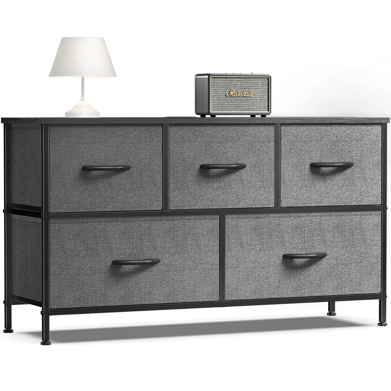 Multi-Purpose Dresser or Buffet with 5 Fabric Drawers