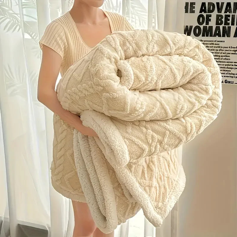 10lb Soft &amp; Warm Sherpa Weighted Calming Blanket