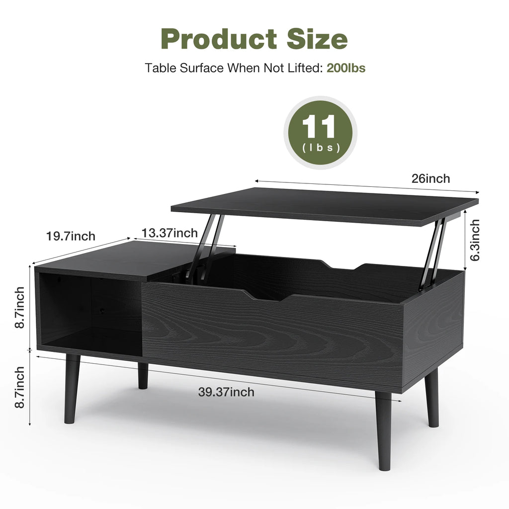Lift Top Tea Wood Coffee Table & Desk
