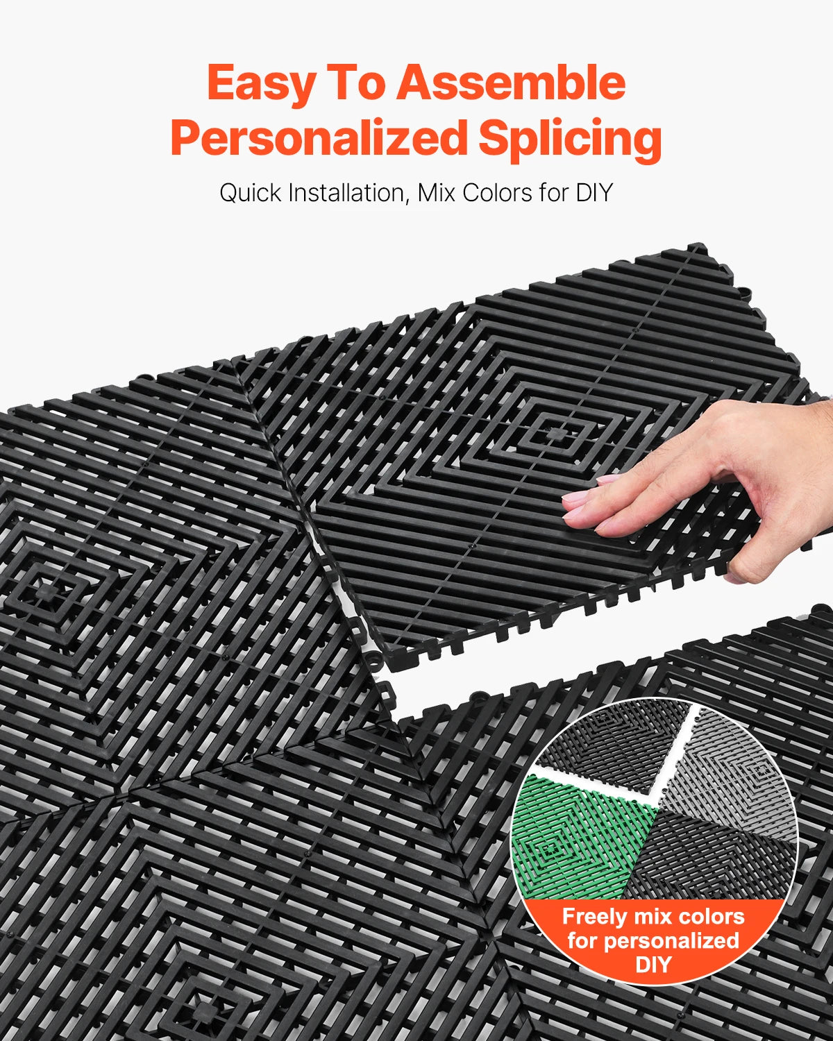 Interlocking Drainage Mat 12"x12" 12/24/40/50/55 Piece Packages
