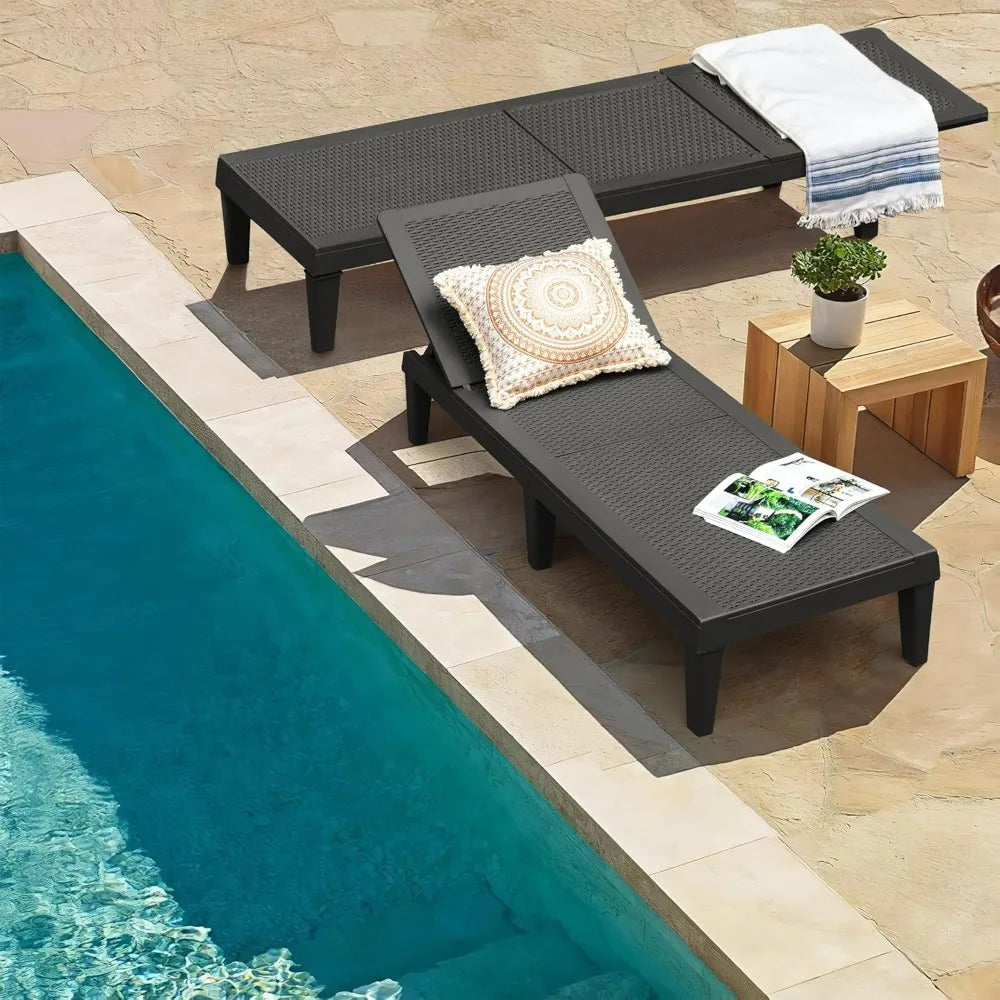 2 Waterproof Patio Chaise Lounge Chairs