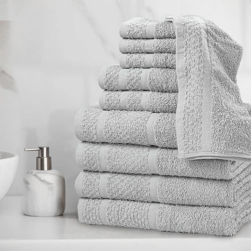 10 Piece Cotton Soft Absorbent Towel Set