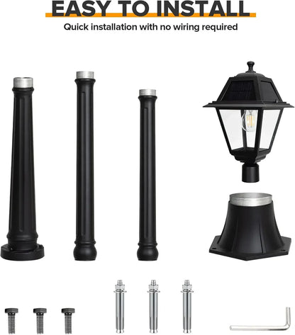 LED Solar Post Street Light - 200 Lumens 2700K